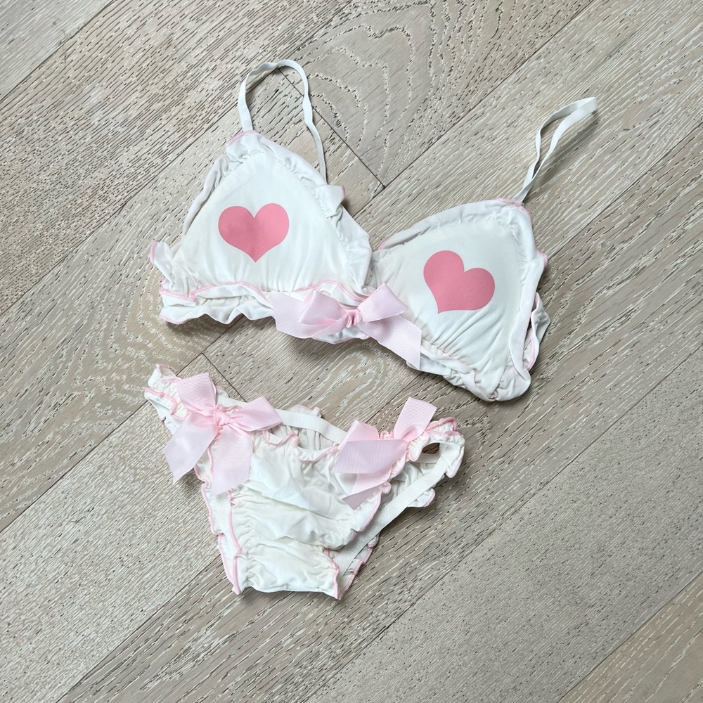 NWOT | Pink Hearts Cosplay Lingerie Set | O/S | Pink/White